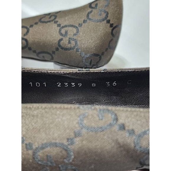 Authentic Gucci Vintage GG Square Toe Pumps Thick Heels Brown Size 36C - Picture 5 of 15